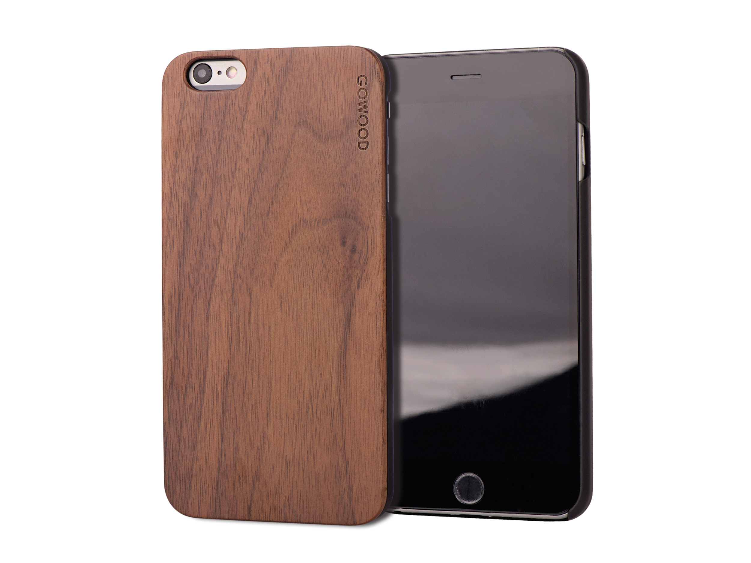 iPhone 6 Plus wood case walnut backside polycarbonate sides