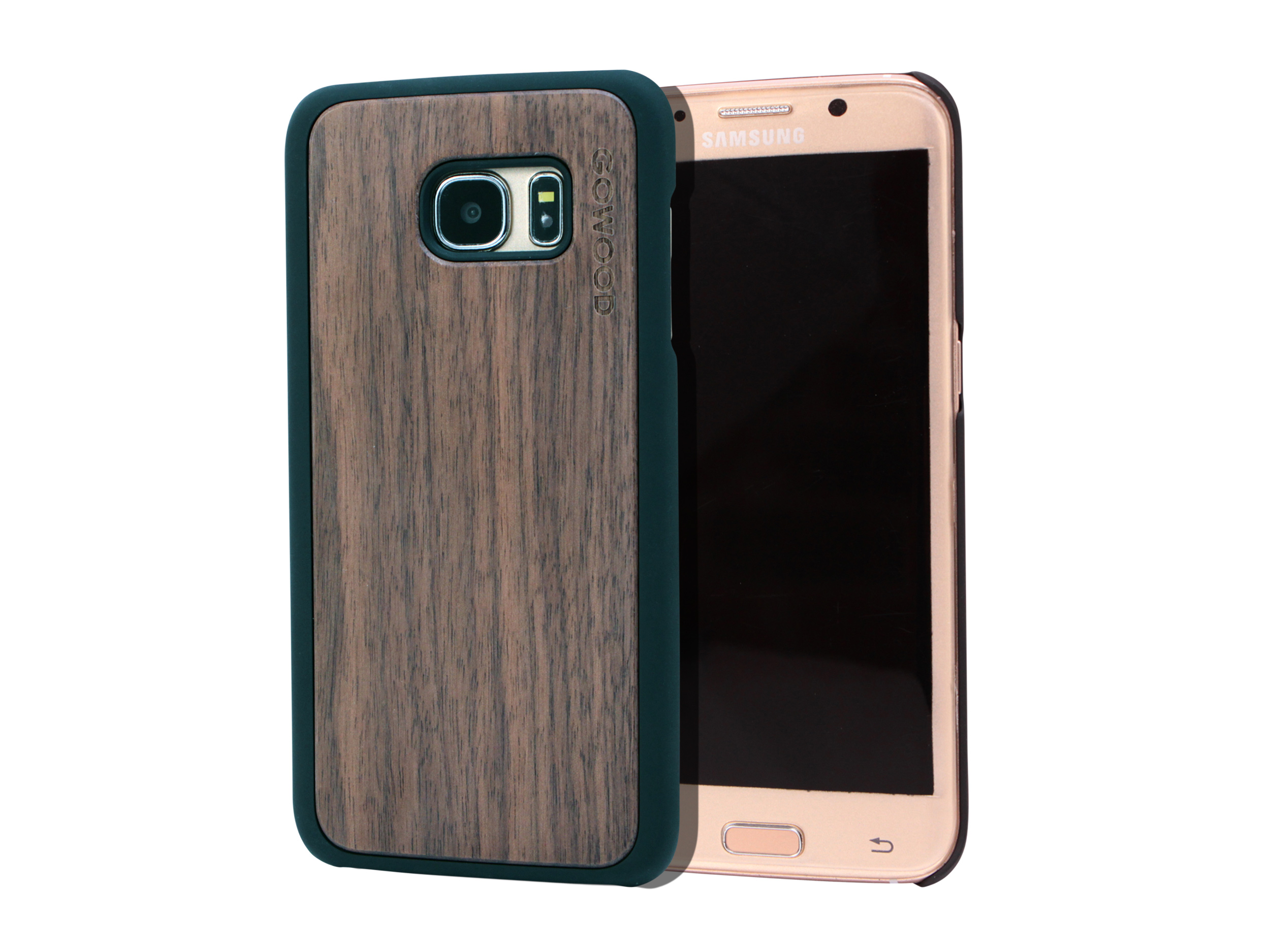 Samsung Galaxy S7 Edge wood case walnut backside polycarbonate sides